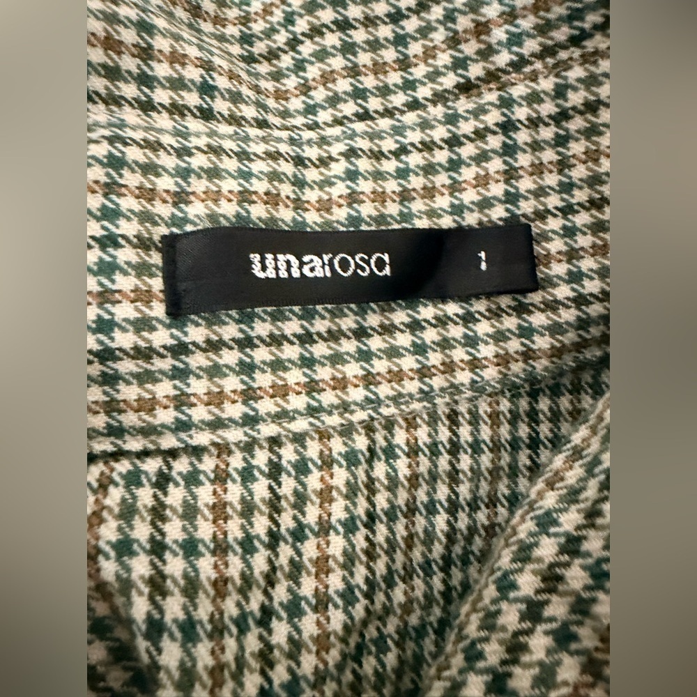 Una Rosa Green Checkered Women's Top size 1 (Small) Y2K - Picture 9 of 10